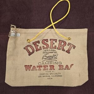 Vintage Desert Brand Camping 16” Sanitary Water Bag Canvas Los Angeles, CA USA